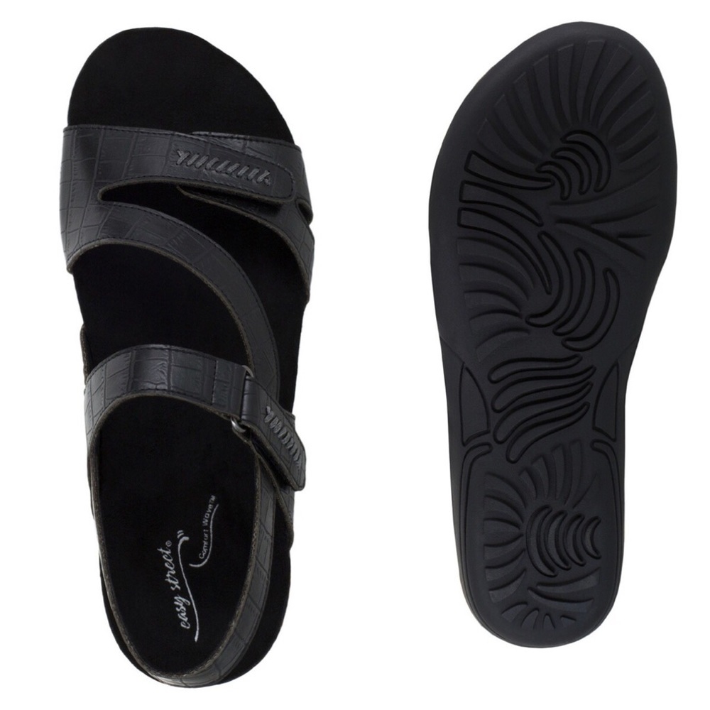 🆕Black comfy sandals by Easy Street. - Picture 2 of 6